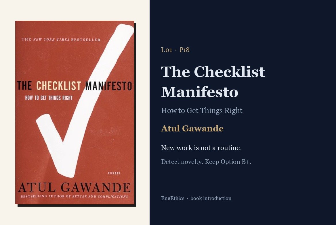 Checklist Manifesto — industrial reading I.00